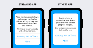 government mobile privacy regulations App Tracking Transparency permission prompt and App Store privacy labels example