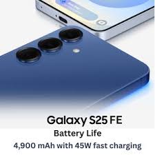 Galaxy S25 FE battery 4900 mAh and 45W charging comparison chart — best galaxy s25 fe