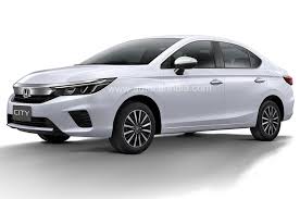 Honda City 2026 front profile shows slimmer LED headlamps and revised grille for a cleaner look. Honda City 2026 front three-quarter view — LED headlamps and grille